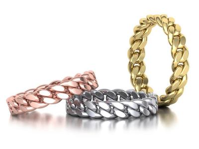 Miami Cuban Link Chain Ring Stackble 5mm wide Ring