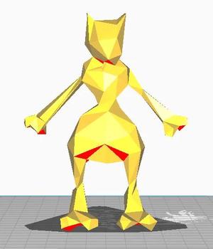 low poly mewtwo