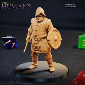 Human Infantry 1B Miniature – Pre-Supported