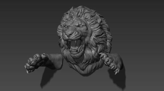 Lion leaping