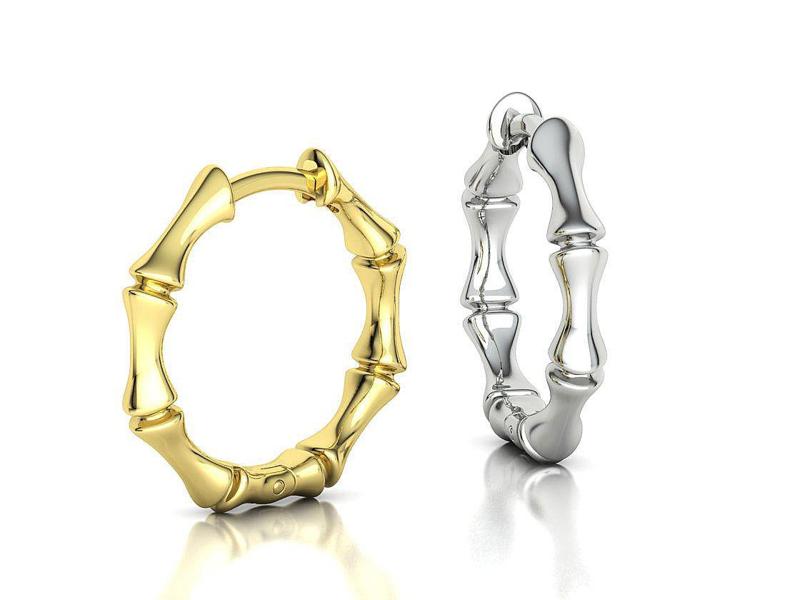 18mm Bamboo Hoop Earrings 3dmodel  Delicate Hoops