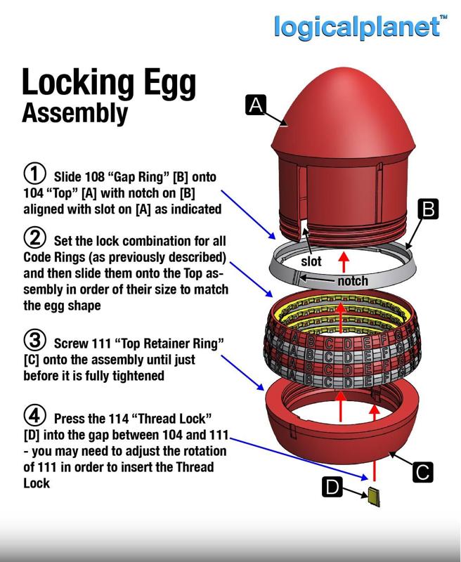 Locking Egg with Programmable 4-Character Combination