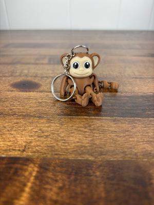 Monkey Sitting Keychain