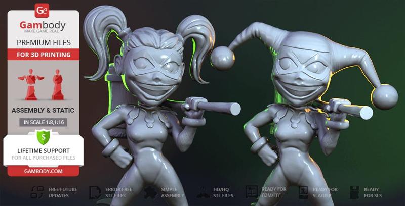 Chibi Harley Quinn 3D Printing Miniature | Assembly