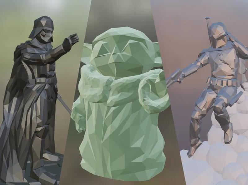 Low-Poly Star Wars characters