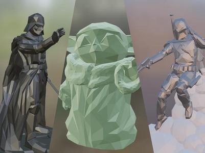 Low-Poly Star Wars characters