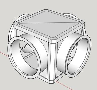 4-way Exhaust Duct Junction Box - 4 inch   