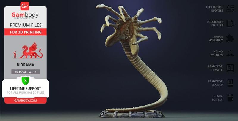 Facehugger 3D Printing Figurine in Diorama | Assembly