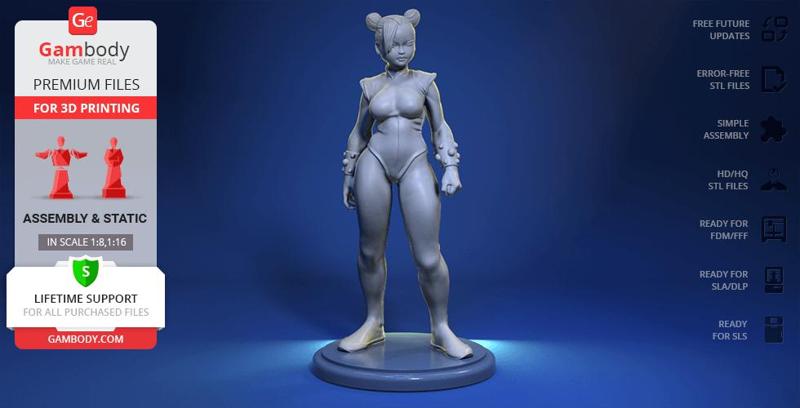 Chun-Li 3D Printing Figurine | Assembly