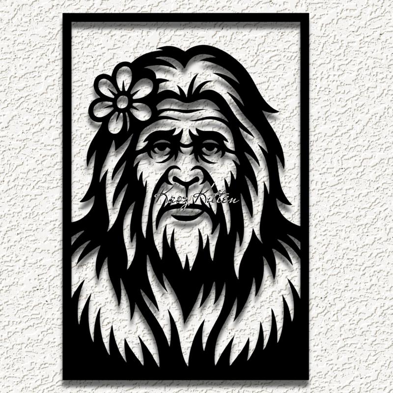 sasquatch grandma bigfoot wall art home decor