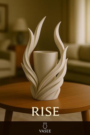 Flame-shaped vase art organizer for bold warmth