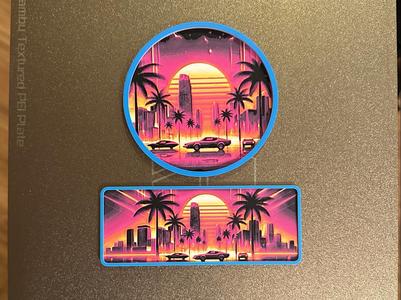 Retrowave Future City Bookmark and Coaster