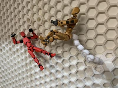 Flexible and posable display arm for Dummy 13 on the HSW (honeycomb storage wall)
