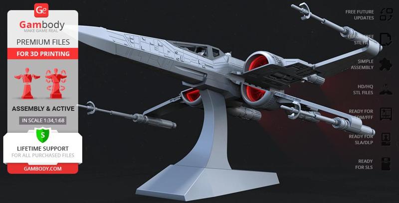 T-70 X-Wing 3D Printing Model | Assembly