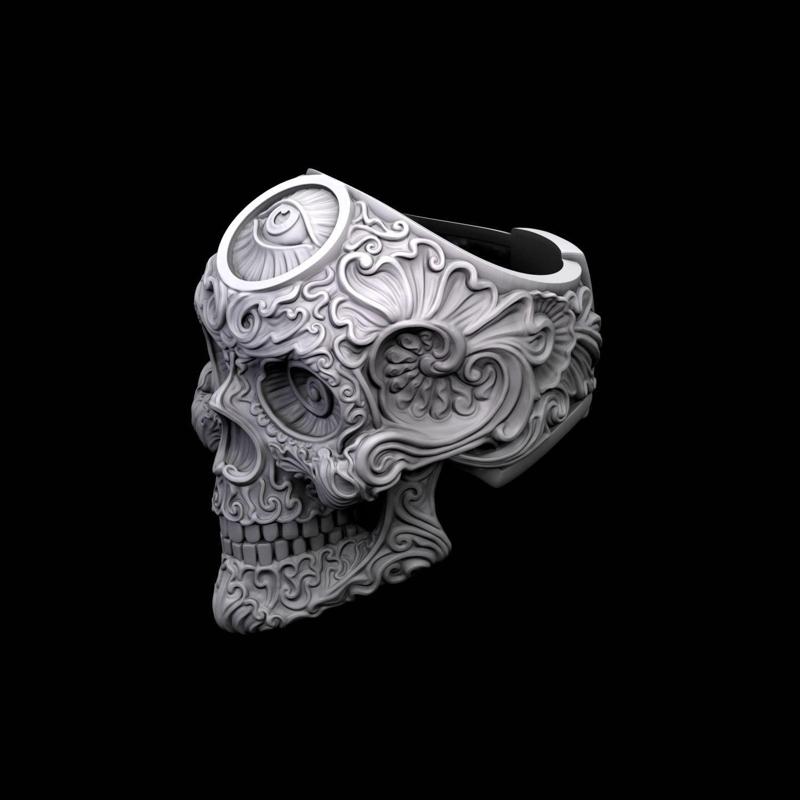 RIng Skull in Modern Style