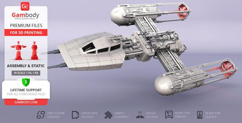 Y-wing Starfighter 3D Printing Model | Assembly