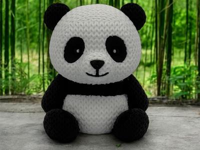 Cute Knitted Panda Bear