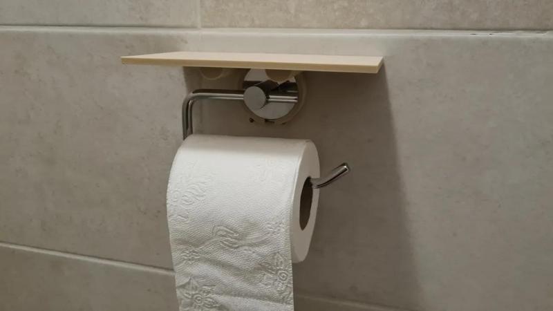 Attached bathroom shelf