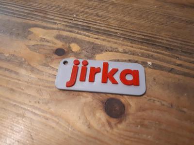 name tag “jirka”
