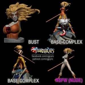 Cheetara and Snarf Medallion ThunderCats Girl Figurine by CG Pyro