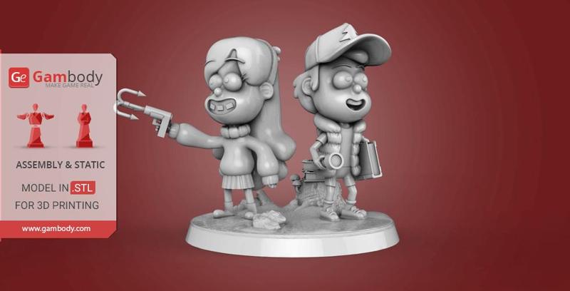 Dipper and Mabel 3D Printing Figurines | Assembly