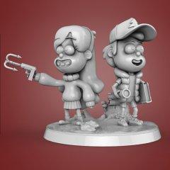 Dipper and Mabel 3D Printing Figurines | Assembly