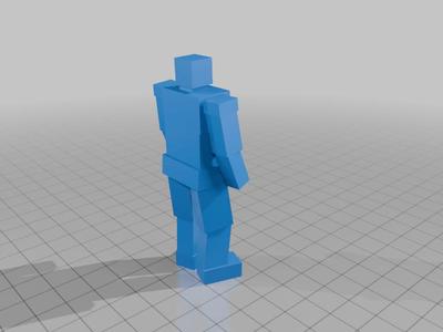 blocky figure of a man