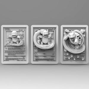 Squirtle, Wartortle, Blastoise 3D Pokemon Cards | Water Pokemon Set