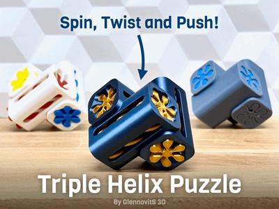 Triple Helix Puzzle (6 piece brainteaser + fidget)
