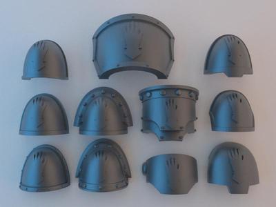 Space Marine Shoulder Pads – Iron Hands v2