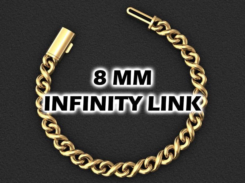 8 MM INFINITY LINK FOR BRACELET OR NECKLACE