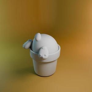 Rabbit inside a vase