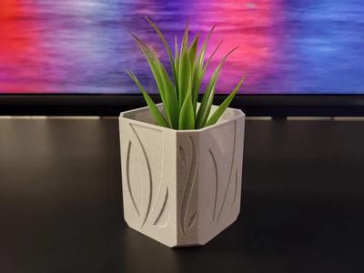 Minimal Leaf Pattern Pot