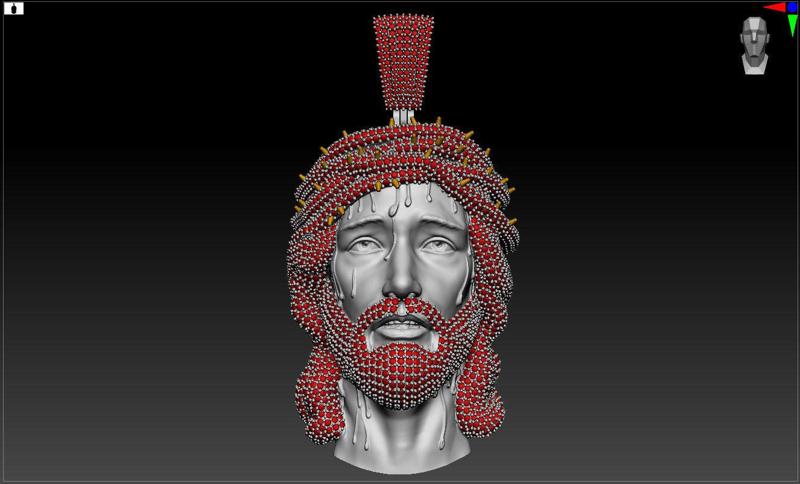 Jesus Head Iced pendant