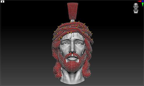 Jesus Head Iced pendant
