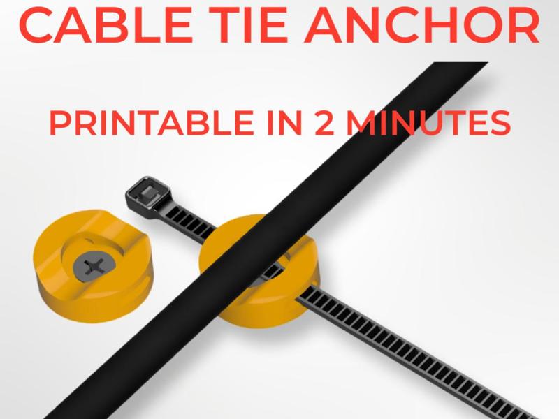 Universal Cable Tie Mount – Fast & Easy to Print
