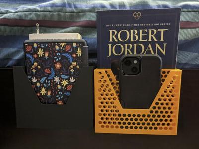 Bedside Caddy for Books and Phone Storage