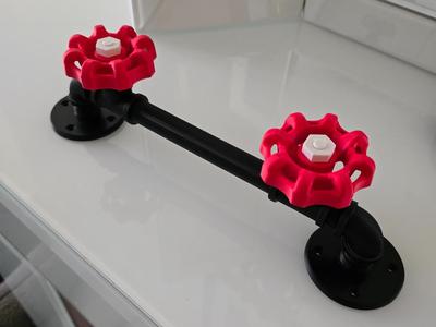 Industrial Pipe Wall mount w/ Knob Valves Modular