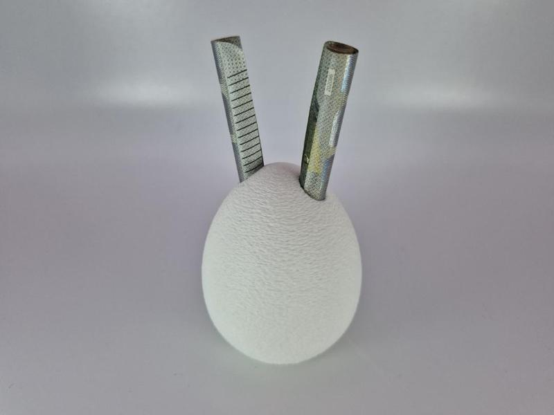 Minimalist Easter Egg with Banknote Ears