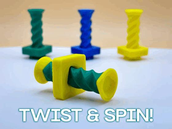 Twist & Spin Fidget | Print In Place | Quick Print