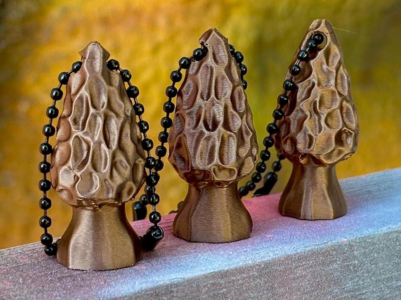 Morel Mushroom Keychain Key or Bag Accessory