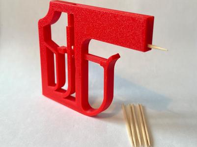 Toothpick Shooter with Magazine-Print in Place