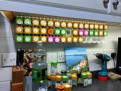 Modular under-cupboard spice rack V2