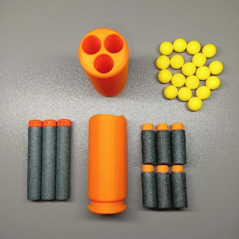 Silly Shell --- 6x Short Darts --- Airtight Barrels (3x2 Short Darts / 18x Foam Balls)   