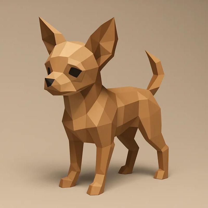 Perro Chihuahua Low Poly