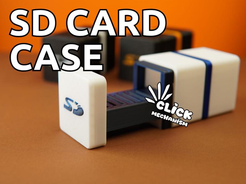 SD Card Box with Click-Lock Mechanism SD Organizer