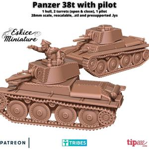 Panzer 38t with pilot – 28mm