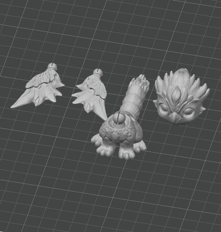 Phoenix Griffin – Articulated – 3D print STL and 3MF file