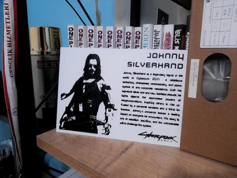 Johnny Silverhand Cyberpunk 2077 Display Plaque