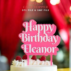 Custom Cake Topper 3D STL Print Files, Cake Topper for 3D Printers
